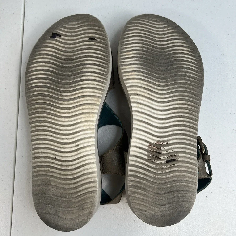 Roan By Bed Stu Women's Size 7.5 Martina Leather Sandals in Alkaline Epica Gray